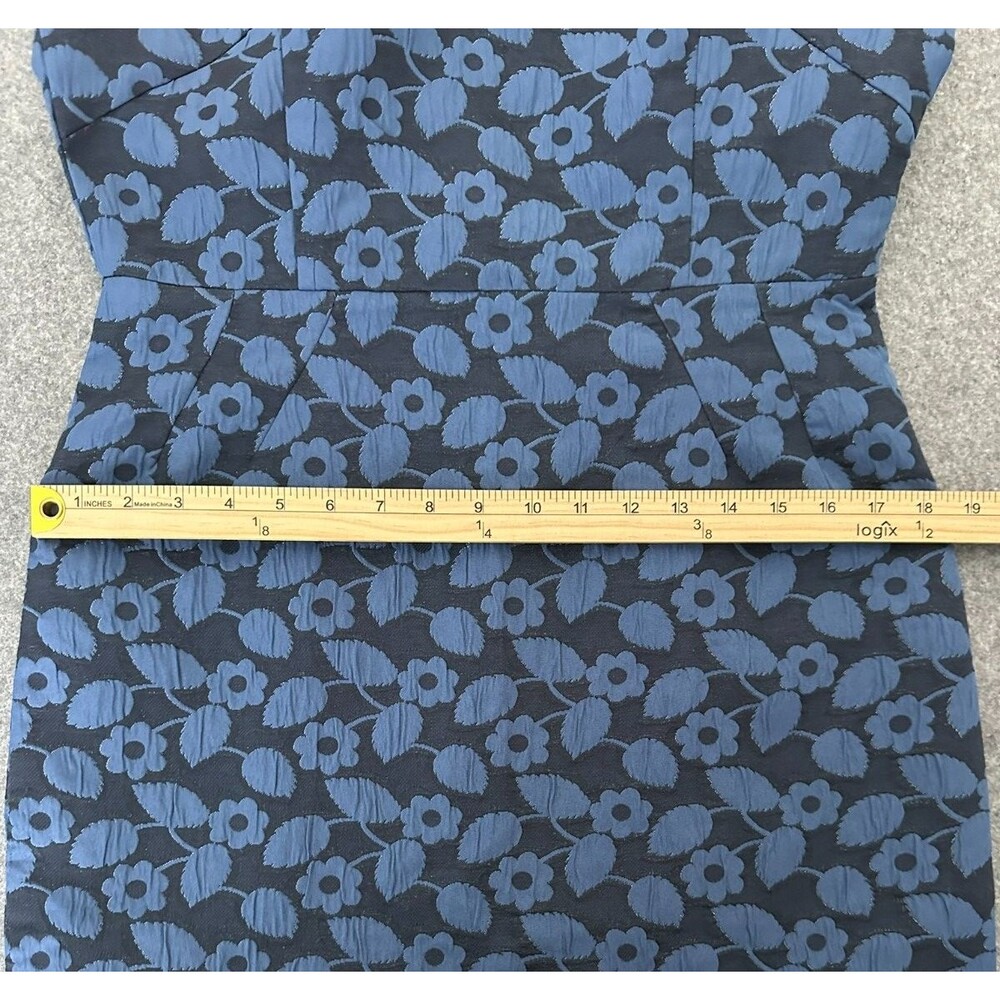 BB Dakota Blue Floral Jacquard Sheath Dress Size 12 Whimsigoth 90s Mod Y2K Retro - Picture 6 of 13